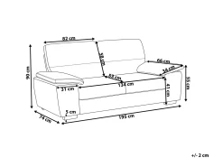 Sofa 3 personers VOGAR Lysebrun