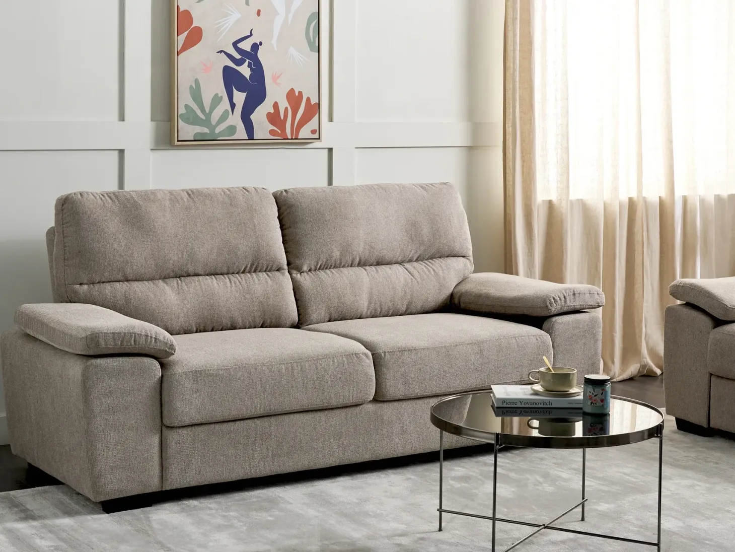 Sofa 3 personers VOGAR Lysebrun