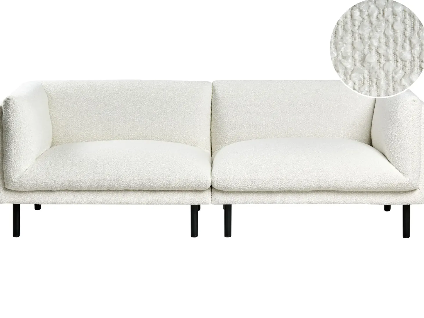 Sofa 3 personers VORGOD Boucle Cremehvid