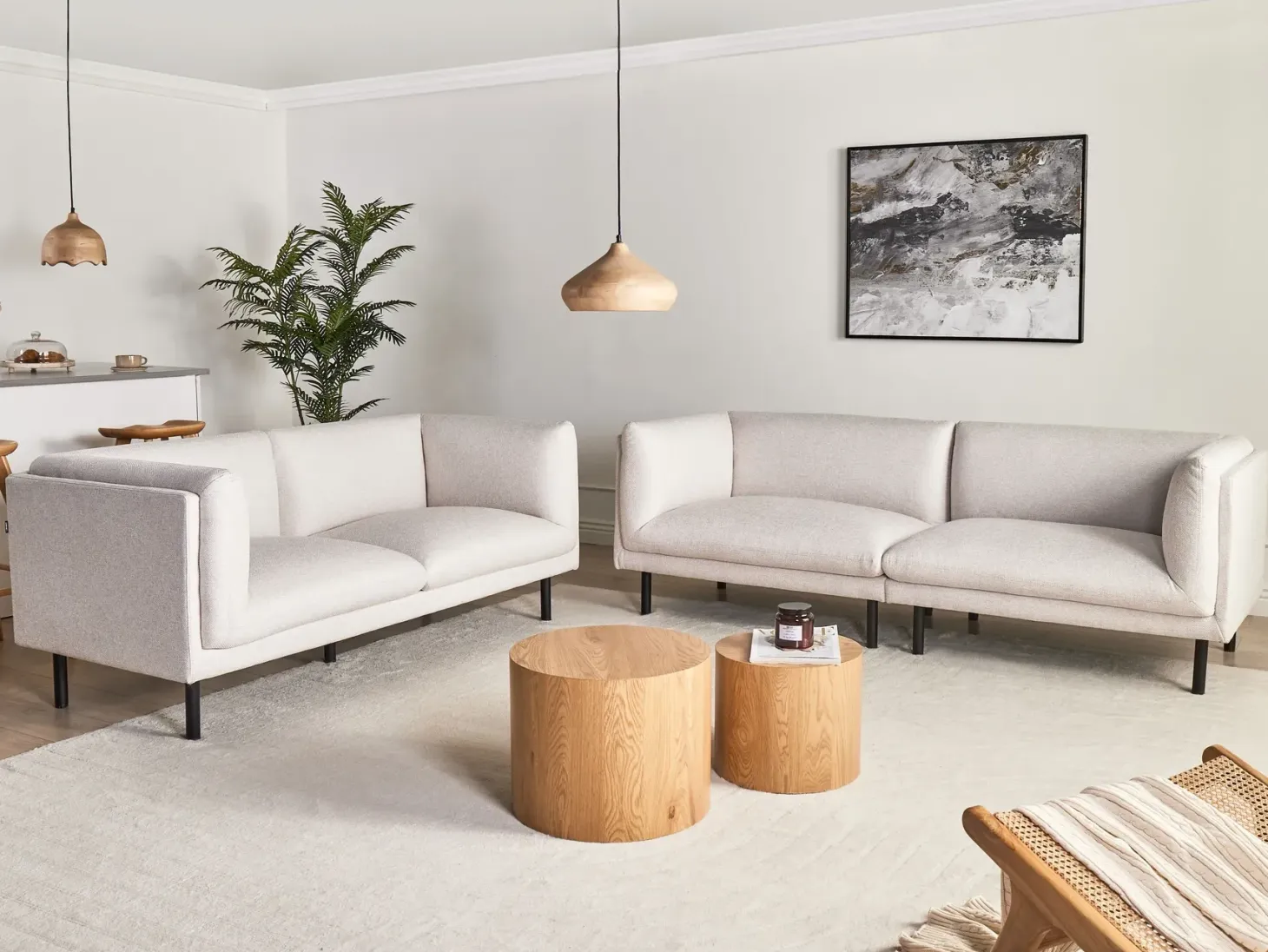 Sofa 3 personers VORGOD Lys Beige