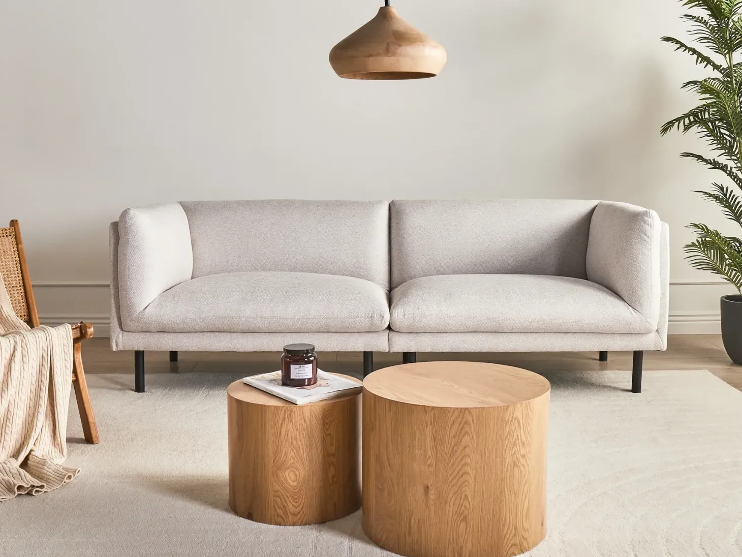 Sofa 3 personers VORGOD Lys Beige