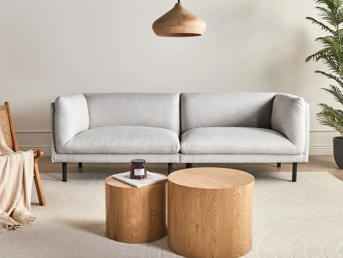 Sofa 3 personers VORGOD Lysegrå