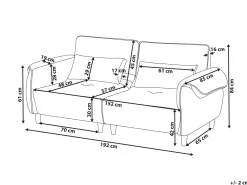 Sofa 3 personers WETLAN Lysebrun