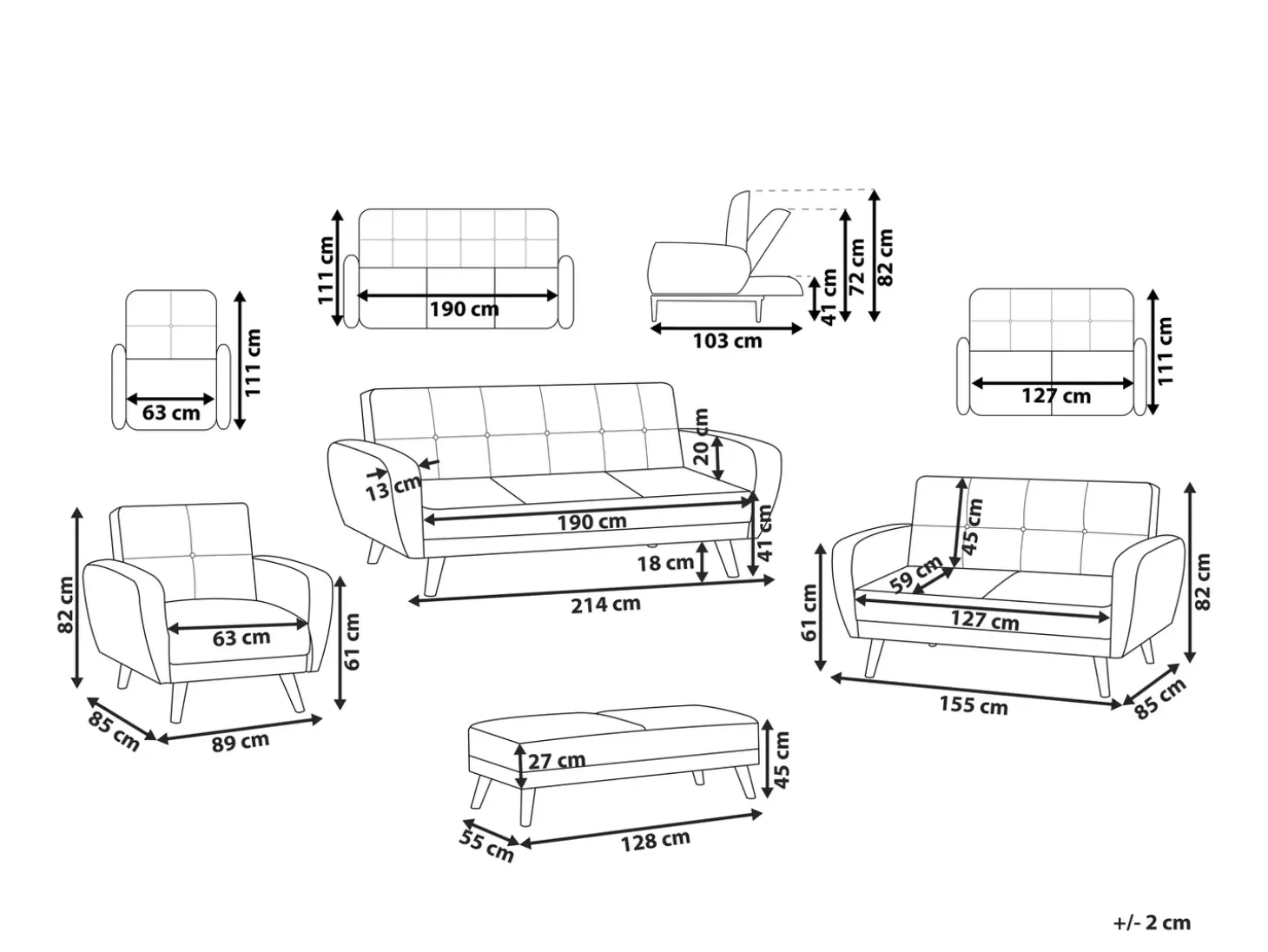 Sofasæt FLORLI Sort