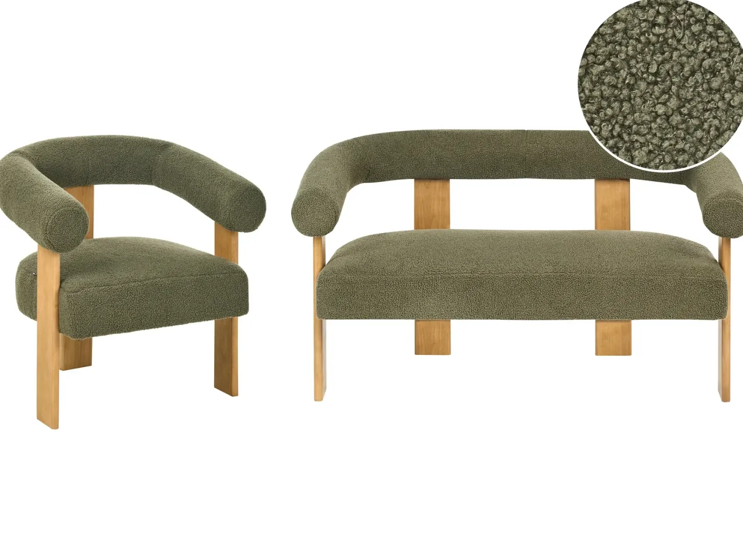 Sofasæt ILBRO Boucle Grøn/ Lysebrun