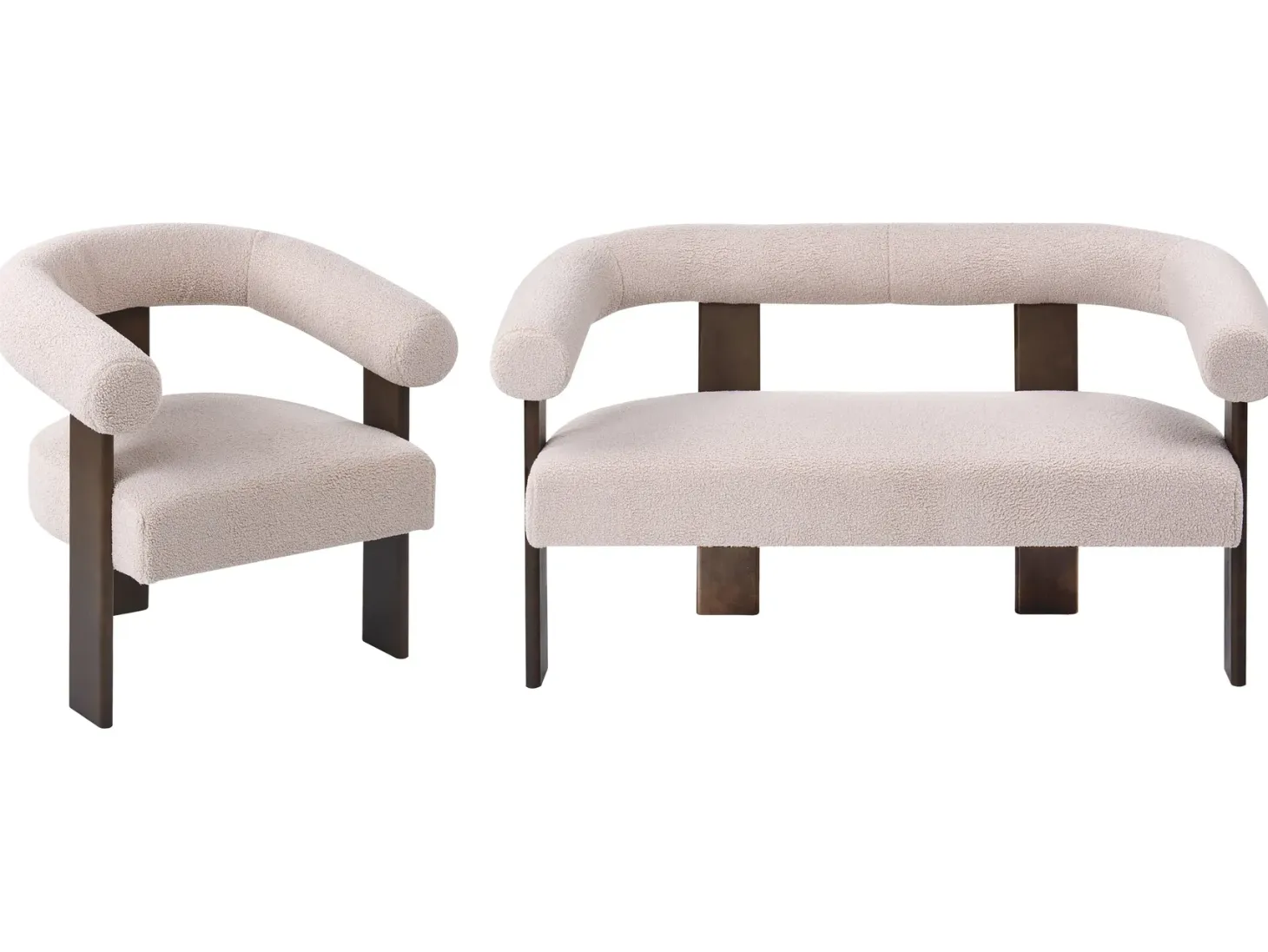 Sofasæt ILBRO Boucle Mørkebrun/beige