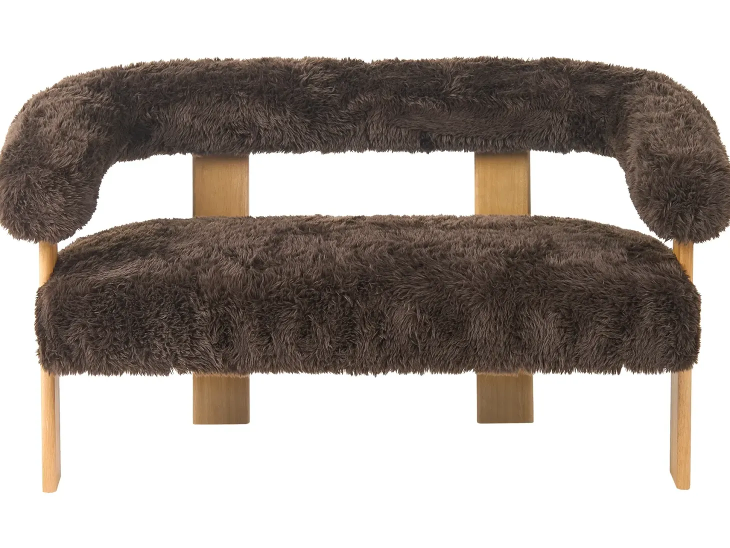 Sofasæt ILBRO Kunstig pels Mørkebrun/ Lysebrun