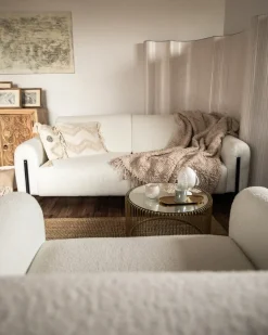 Sofasæt 4 personers ASKIM Boucle Hvid