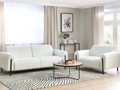 Sofasæt 4 personers ASKIM Boucle Hvid