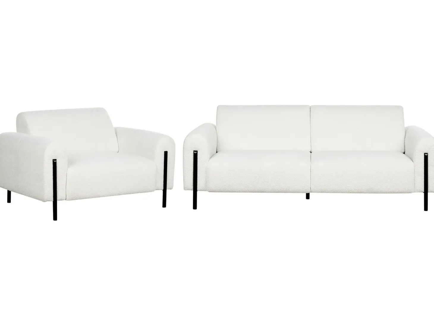 Sofasæt 4 personers ASKIM Boucle Hvid