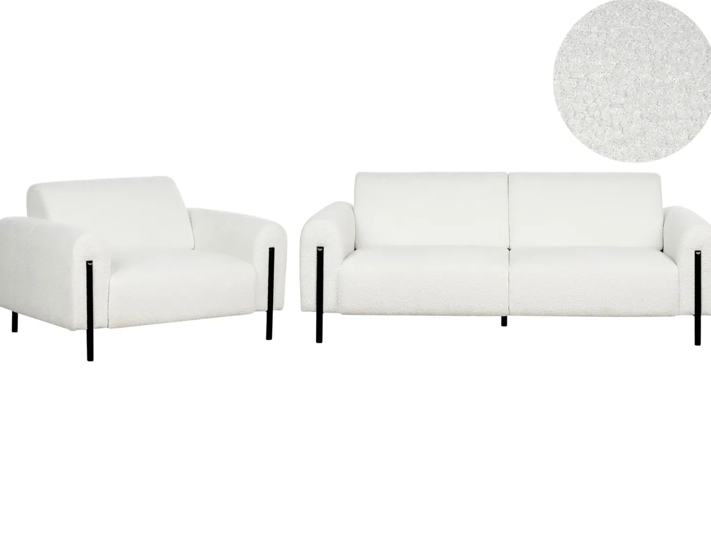 Sofasæt 4 personers ASKIM Boucle Hvid