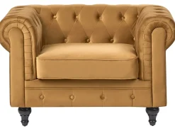 Sofasæt 4 personers CHESTERFIELD Velour Guld