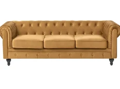Sofasæt 4 personers CHESTERFIELD Velour Guld