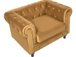 Sofasæt 4 personers CHESTERFIELD Velour Guld