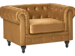 Sofasæt 4 personers CHESTERFIELD Velour Guld
