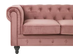 Sofasæt 4 personers CHESTERFIELD Velour Lyserød