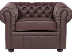 Sofasæt 4 personers CHESTERFIELD Ægte læder Brun