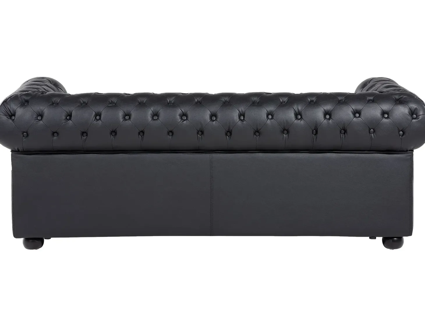 Sofasæt 4 personers CHESTERFIELD Ægte læder Sort