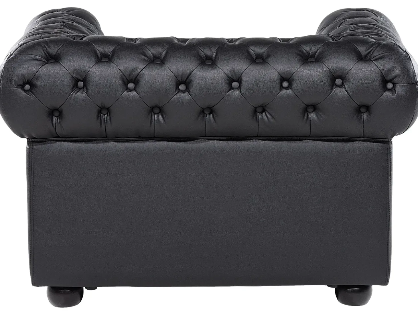 Sofasæt 4 personers CHESTERFIELD Ægte læder Sort