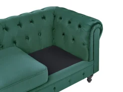 Sofasæt 4 personers CHESTERFIELD Velour Smaragdgrøn