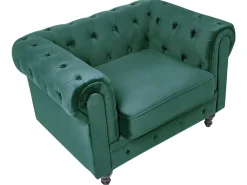 Sofasæt 4 personers CHESTERFIELD Velour Smaragdgrøn
