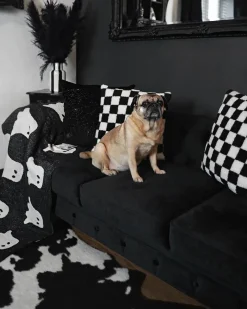 Sofasæt 4 personers CHESTERFIELD Velour Sort