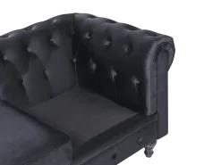 Sofasæt 4 personers CHESTERFIELD Velour Sort