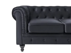 Sofasæt 4 personers CHESTERFIELD Velour Sort