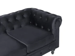 Sofasæt 4 personers CHESTERFIELD Velour Sort
