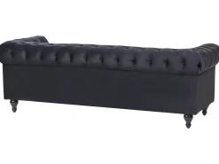 Sofasæt 4 personers CHESTERFIELD Velour Sort