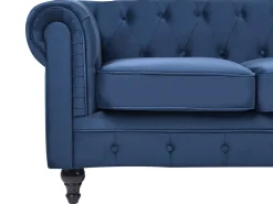 Sofasæt 4 personers CHESTERFIELD Velour Navy Blå