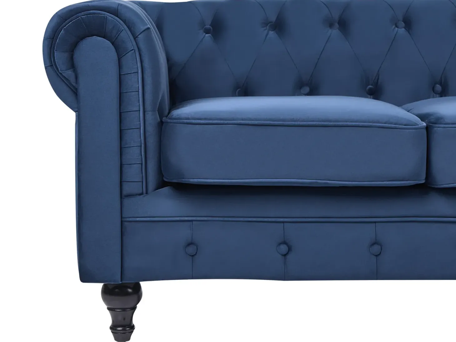 Sofasæt 4 personers CHESTERFIELD Velour Navy Blå