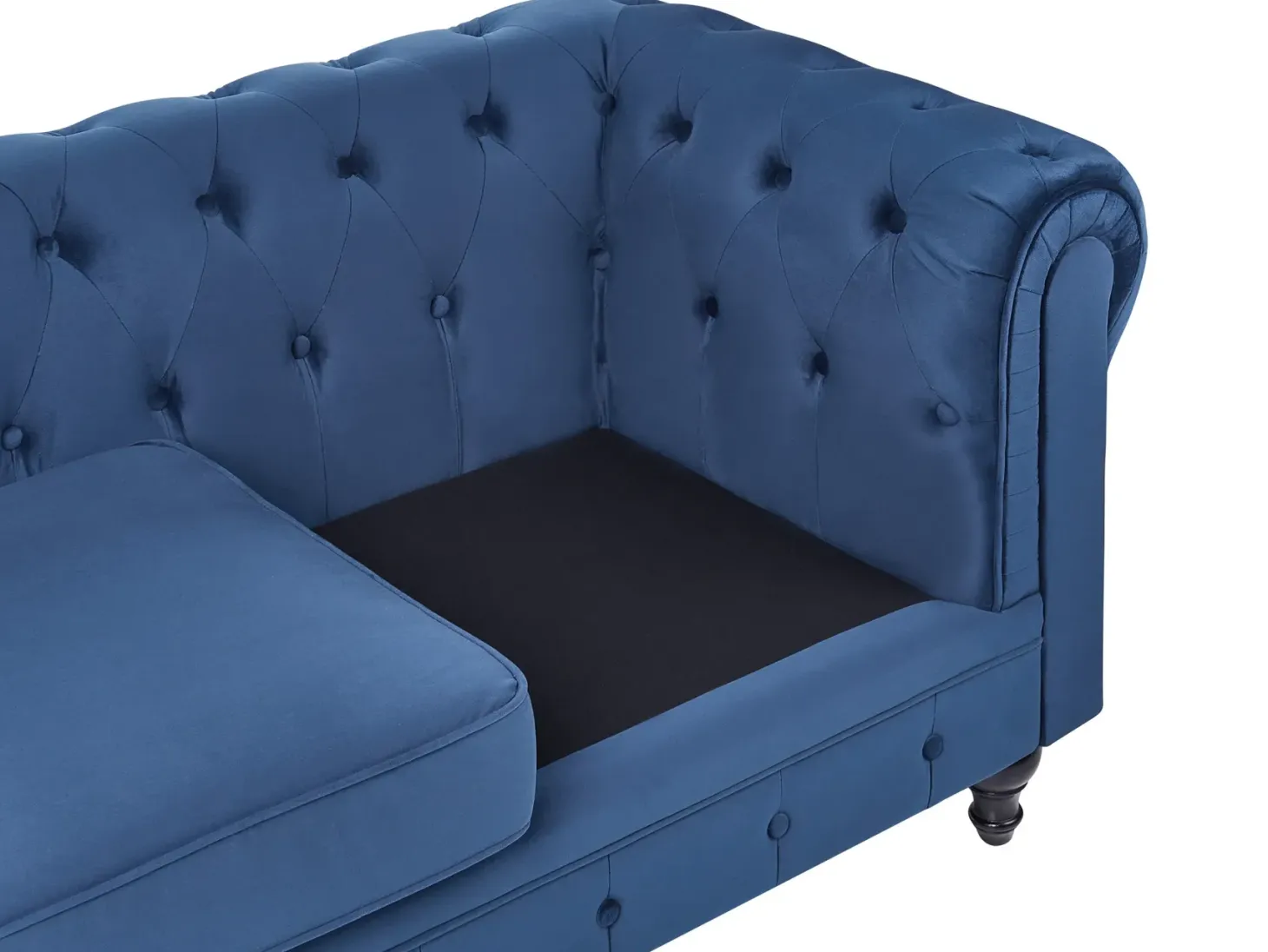 Sofasæt 4 personers CHESTERFIELD Velour Navy Blå