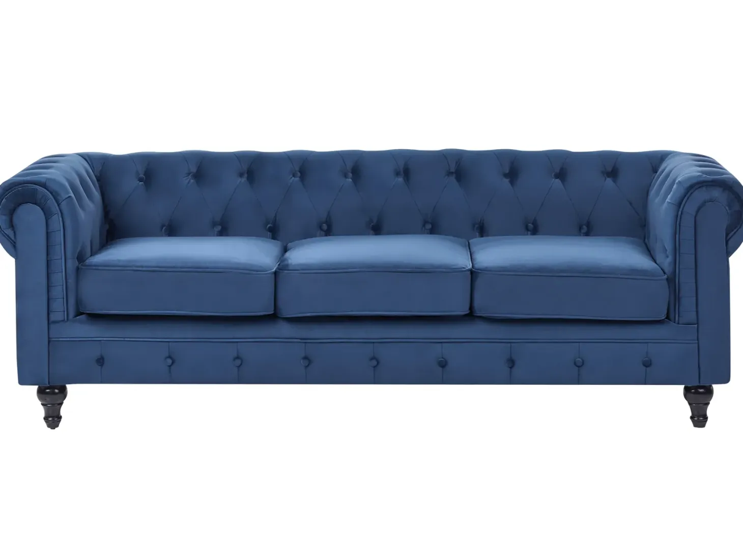 Sofasæt 4 personers CHESTERFIELD Velour Navy Blå