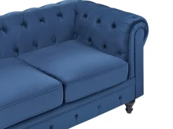 Sofasæt 4 personers CHESTERFIELD Velour Navy Blå