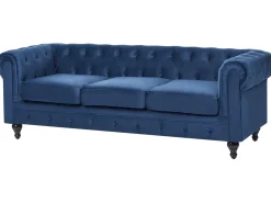 Sofasæt 4 personers CHESTERFIELD Velour Navy Blå