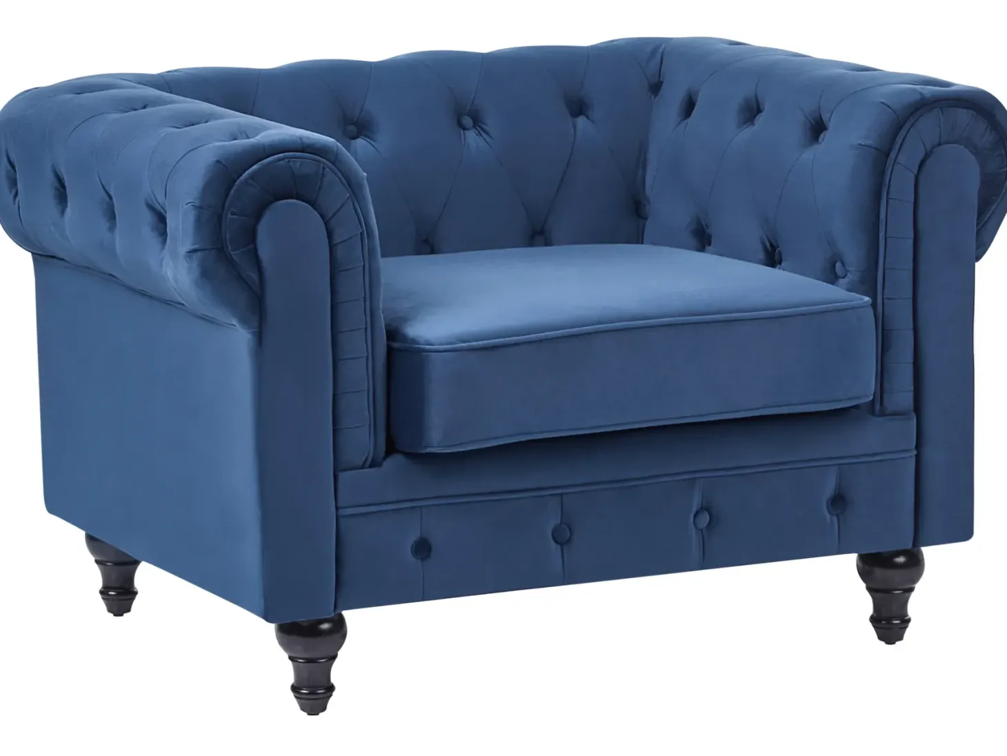 Sofasæt 4 personers CHESTERFIELD Velour Navy Blå