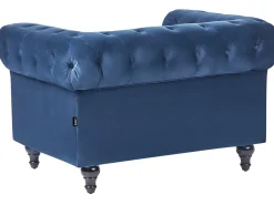 Sofasæt 4 personers CHESTERFIELD Velour Navy Blå