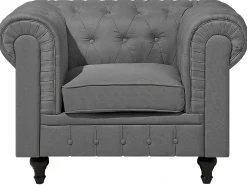 Sofasæt 4 personers CHESTERFIELD Lysegrå