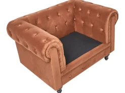 Sofasæt 4 personers CHESTERFIELD Velour Guldbrun