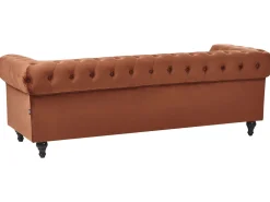 Sofasæt 4 personers CHESTERFIELD Velour Guldbrun