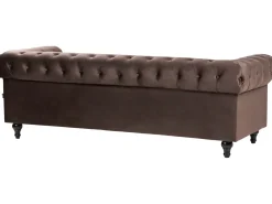 Sofasæt 4 personers CHESTERFIELD Velour Mørkebrun