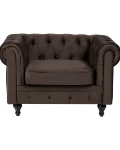 Sofasæt 4 personers CHESTERFIELD Velour Mørkebrun