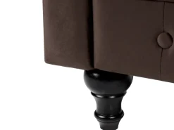 Sofasæt 4 personers CHESTERFIELD Velour Mørkebrun