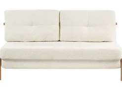 Sofasæt 3 personers EDLAND Boucle Hvid med puf