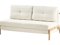 Sofasæt 3 personers EDLAND Boucle Hvid med puf