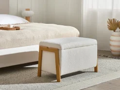 Sofasæt 3 personers EDLAND Boucle Hvid med bænk