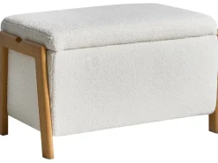 Sofasæt 3 personers EDLAND Boucle Hvid med bænk
