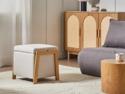 Sofasæt 3 personers EDLAND Lys Beige med puf