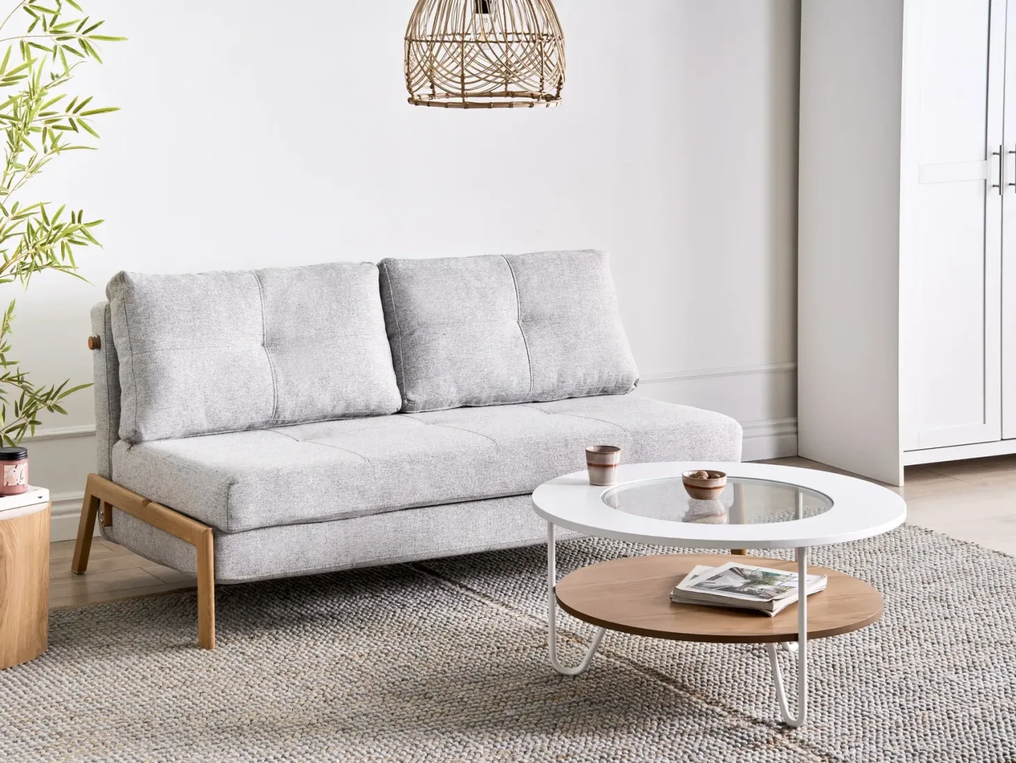 Sofasæt 3 personers EDLAND Lysegrå med bænk